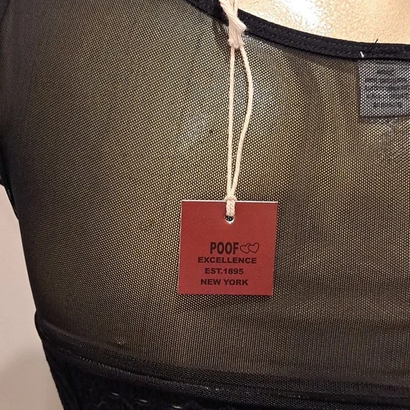 Poof Black Laser Cut Bodycon Dress With Shear Bodice - Picture 5 of 9